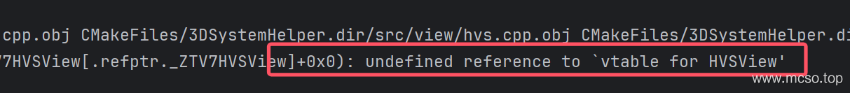 QT 编译时出现 undefined reference to `vtable for HVSView' QT 编译时出现 undefined reference to `vtable for HVSView'