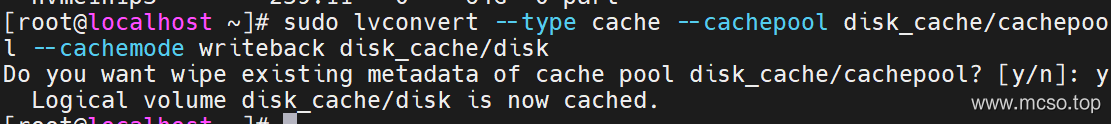 使用 LVM Cache 为机械硬盘配置 SSD 缓存