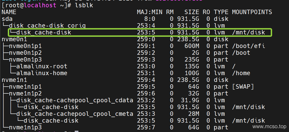使用 LVM Cache 为机械硬盘配置 SSD 缓存